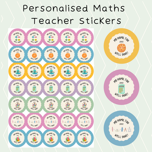 Personalised Maths Teacher Stickers