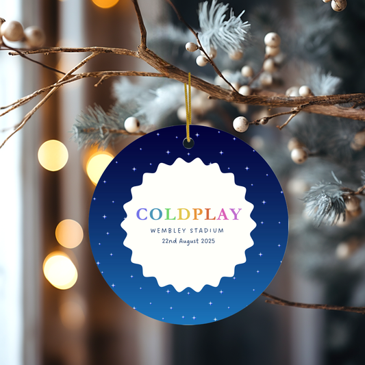 Personalised Coldplay Tour Christmas Decoration