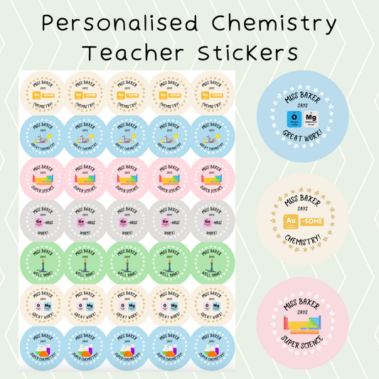 Personalised Chemistry Teacher Stickers