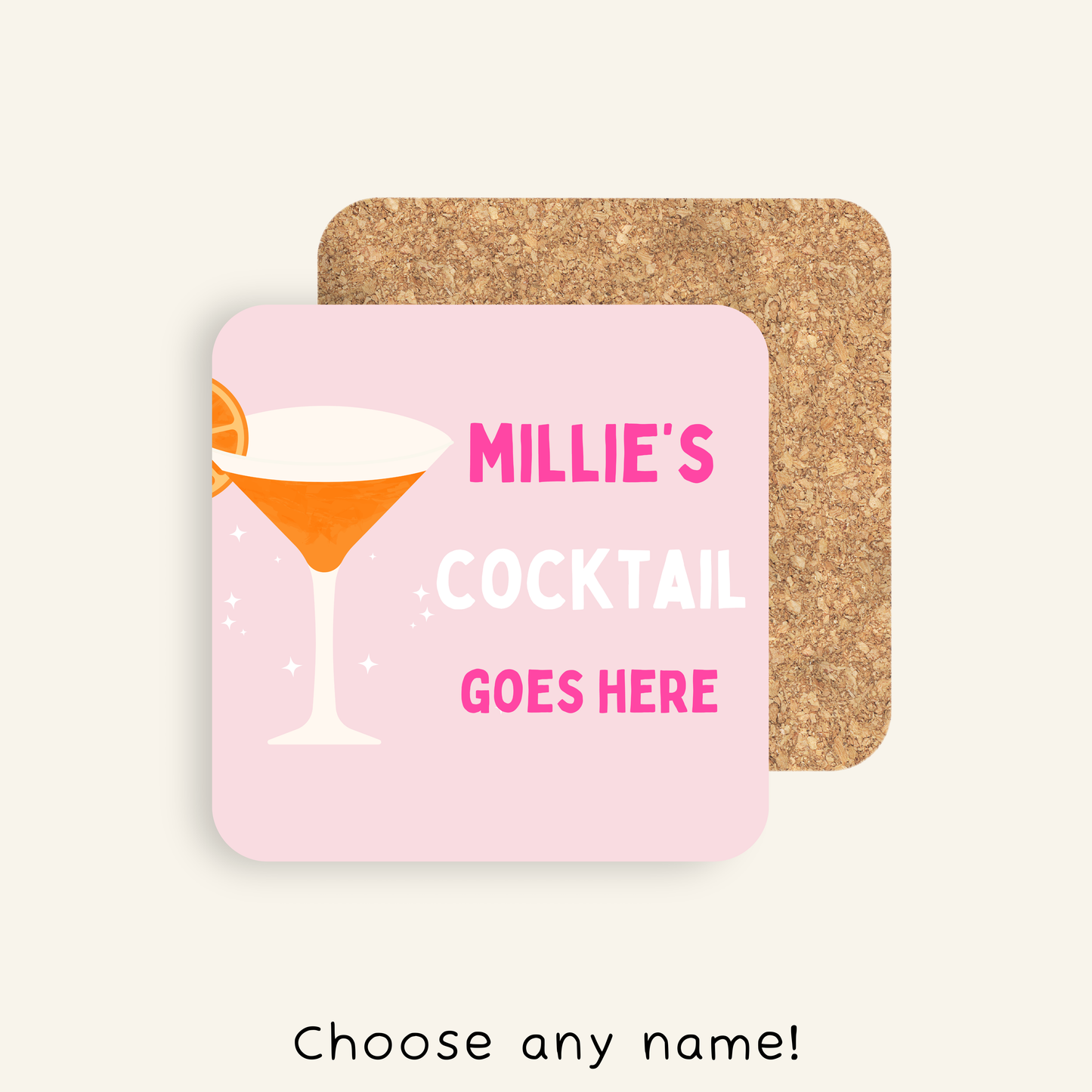 Personalised Cocktail Goes Here Coaster