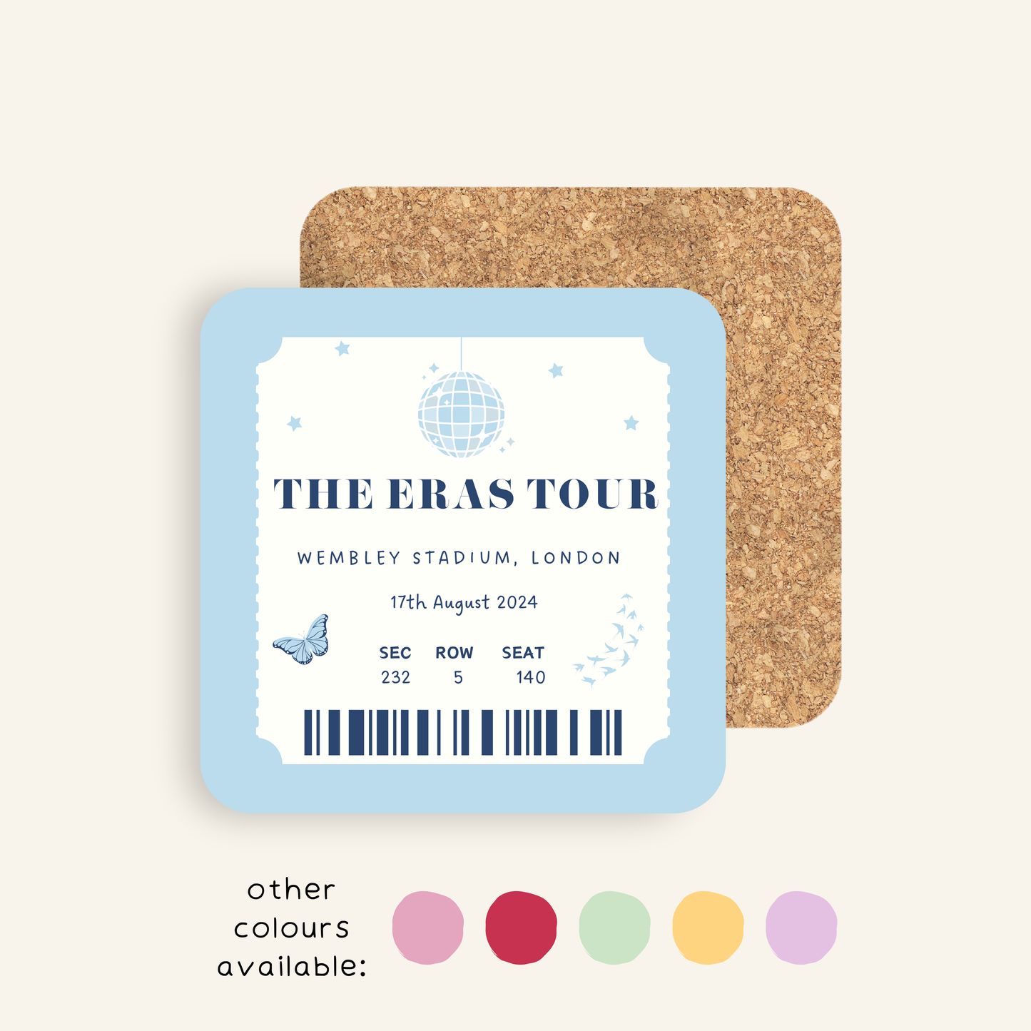 Personalised Eras Tour Ticket Coaster