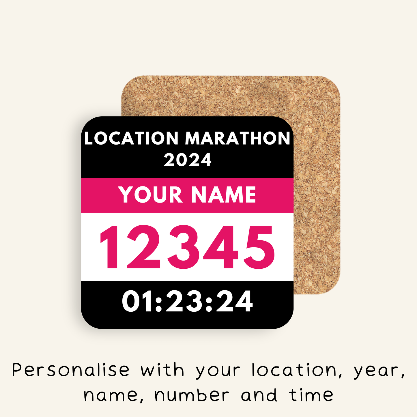 Personalised Marathon Coaster