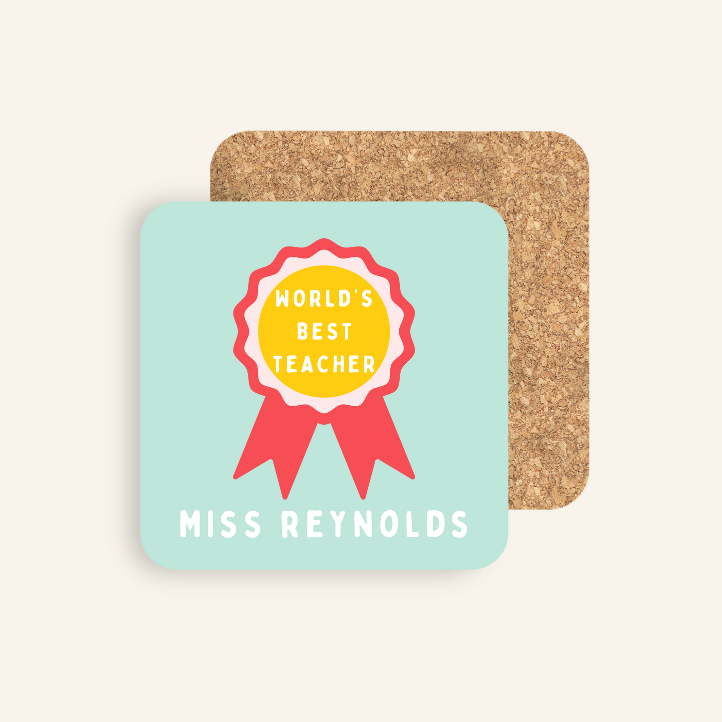 Personalised World's Best Teacher Coaster