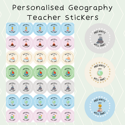 Personalised Geography Teacher Stickers