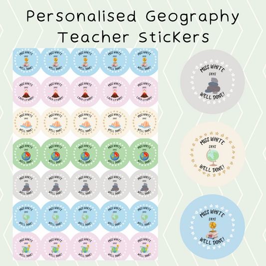Personalised Geography Teacher Stickers
