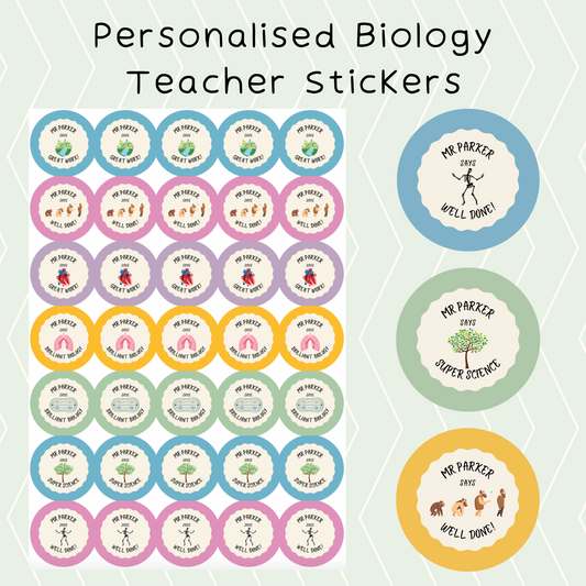 Personalised Biology Teacher Stickers