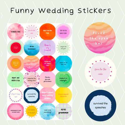 Funny Wedding Stickers