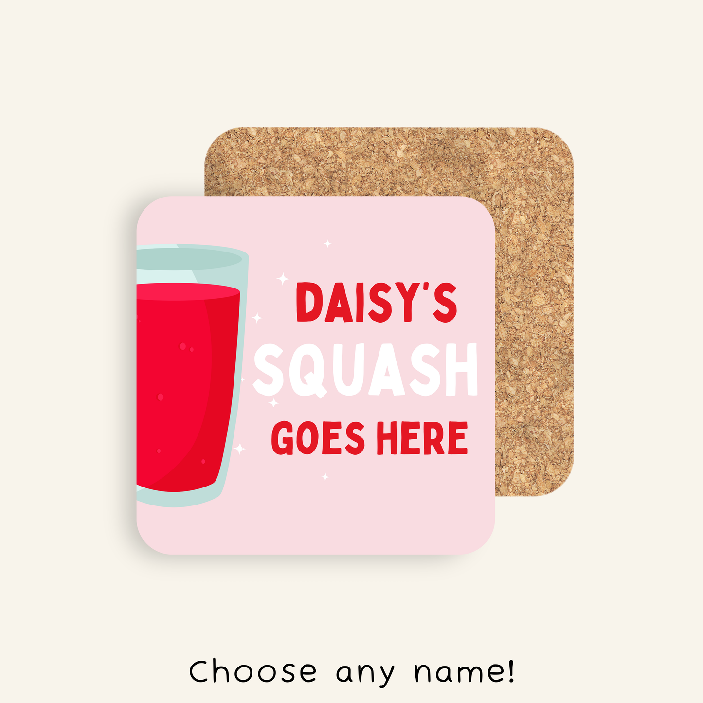 Personalised Squash Goes Here Coaster