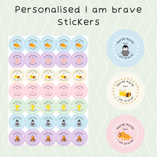 Personalised I am Brave Healthcare Stickers