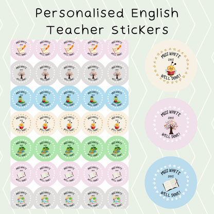 Personalised English Teacher Stickers