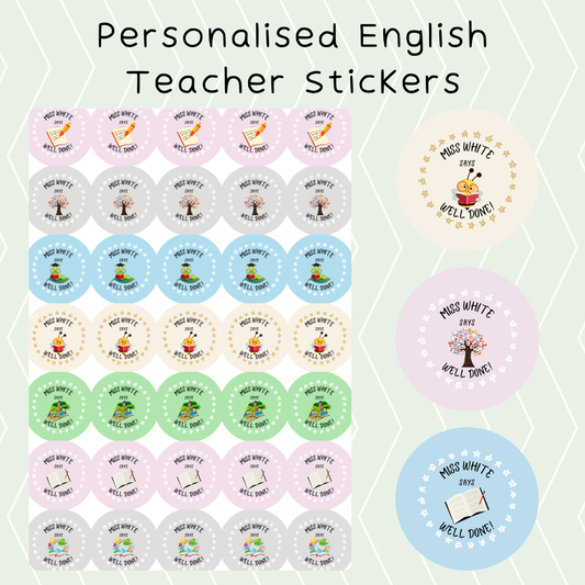 Personalised English Teacher Stickers