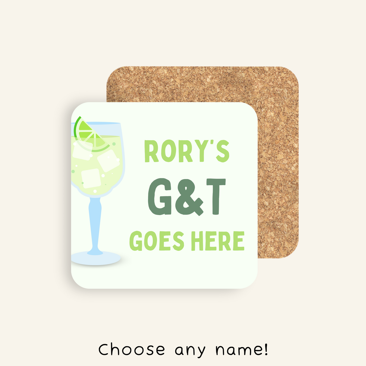 Personalised [Insert Name] Gin and Tonic Goes Here Coaster