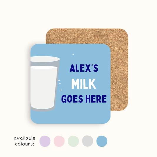 Personalised Milk Goes Here Coaster
