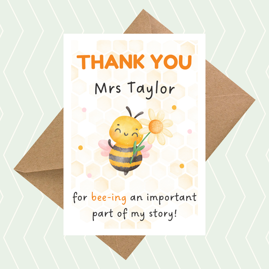 Personalised Thank You for Bee-ing Important Card