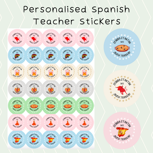 Personalised Spanish Teacher Stickers