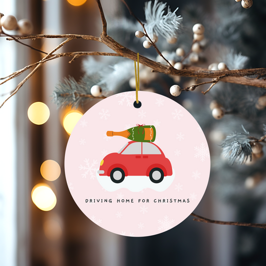 Driving Home for Christmas Prosecco Christmas Decoration