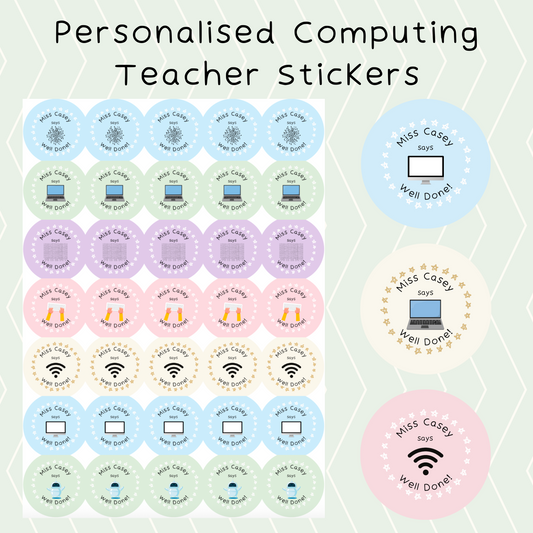 Personalised Computing Teacher Stickers