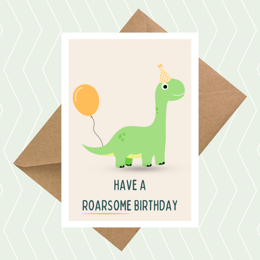 Have a Roarsome Birthday Dinosaur Card