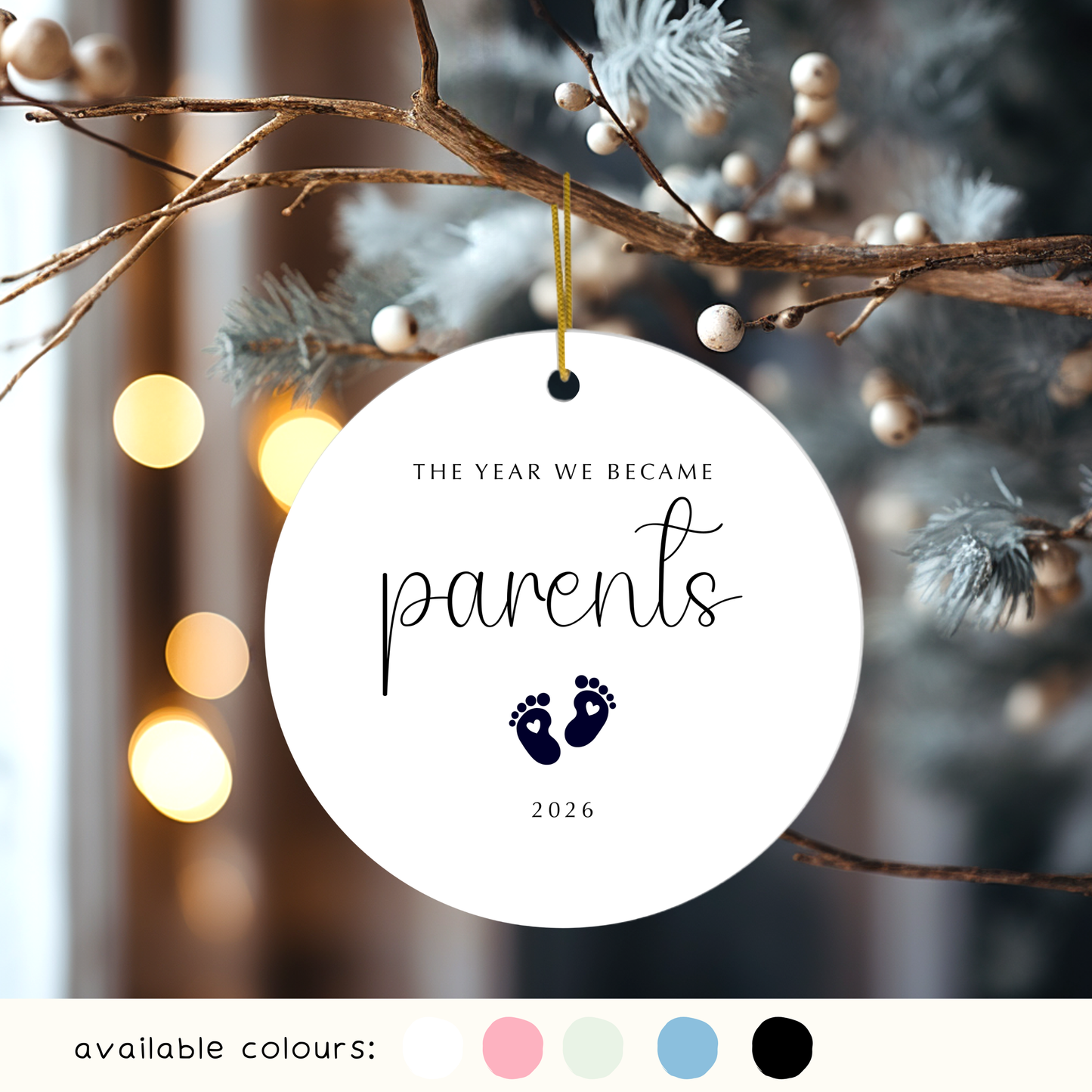 Personalised The Year We Became Parents Christmas Decoration