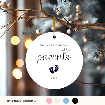 Personalised The Year We Became Parents Christmas Decoration