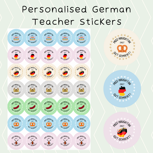 Personalised German Teacher Stickers