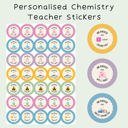 Personalised Chemistry Teacher Stickers