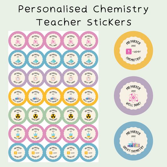 Personalised Chemistry Teacher Stickers