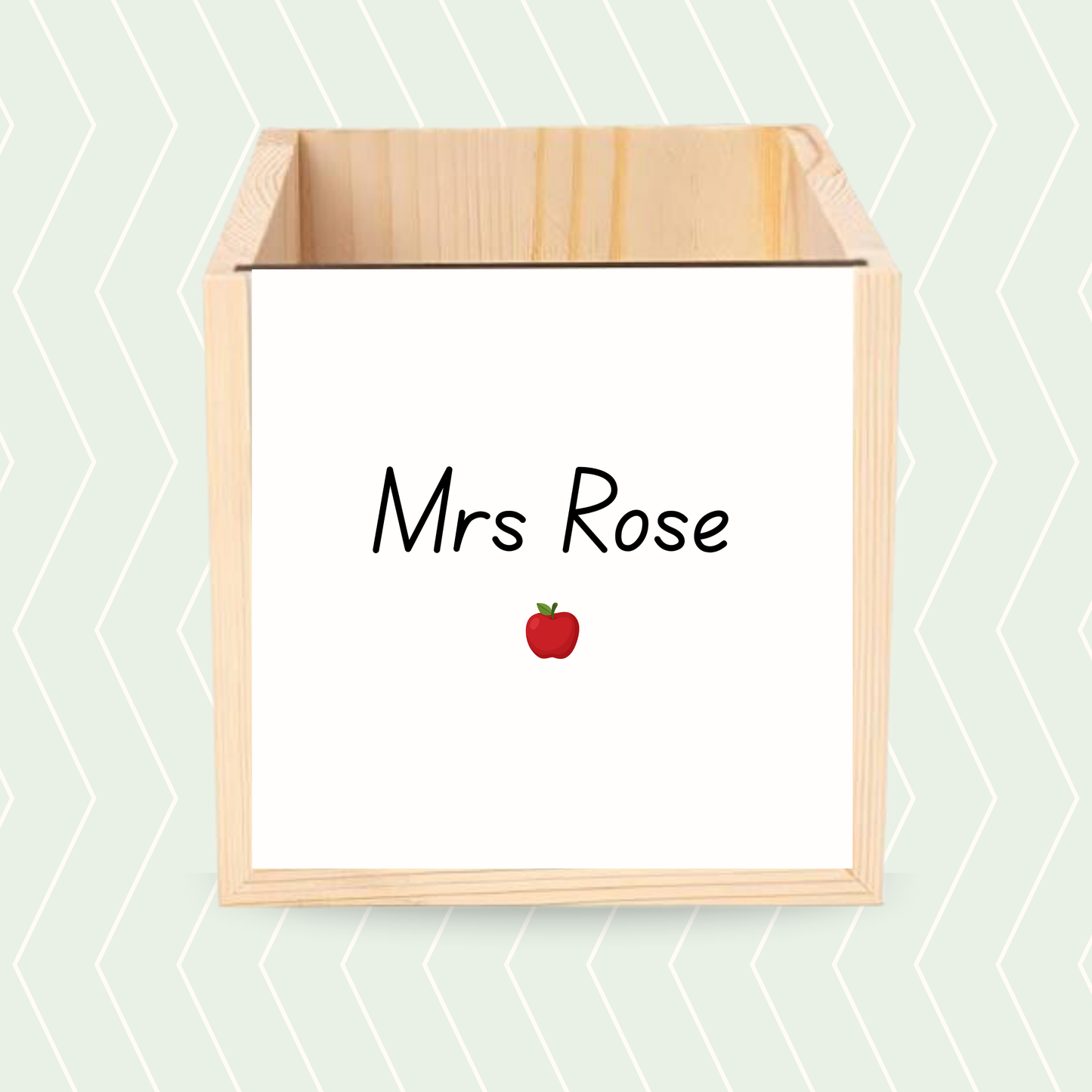 Personalised Teacher Pencil Pot - Name & Apple