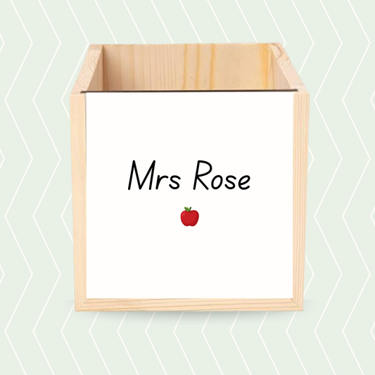 Personalised Teacher Pencil Pot - Name & Apple