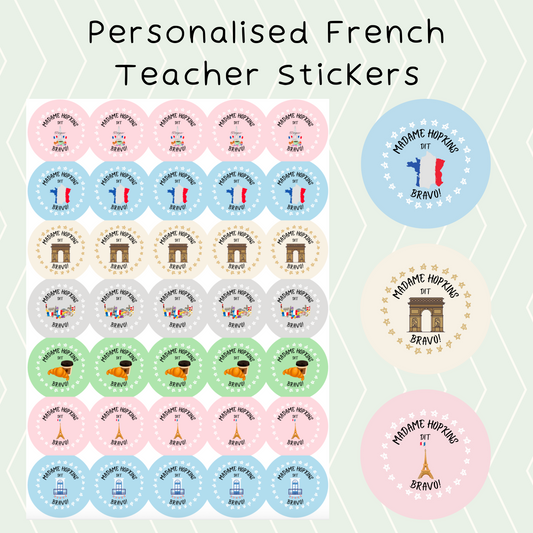 Personalised French Teacher Stickers