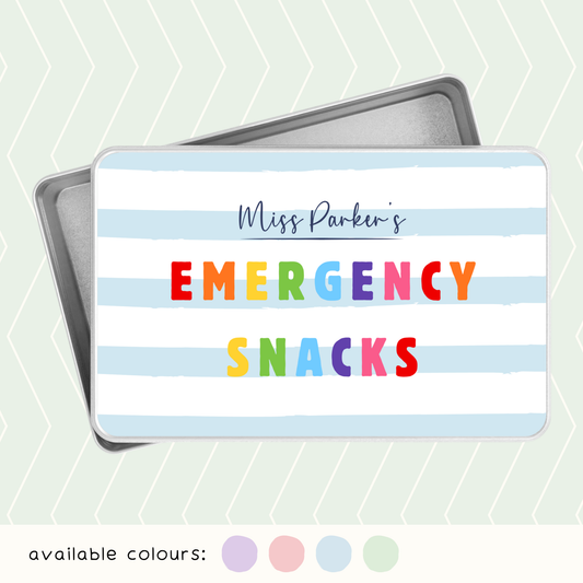 Personalised Emergency Snack Tin – Custom Snack Storage Box
