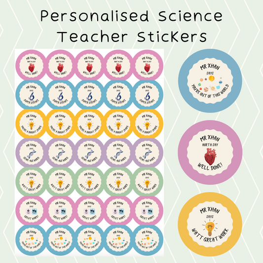 Personalised Science Teacher Stickers