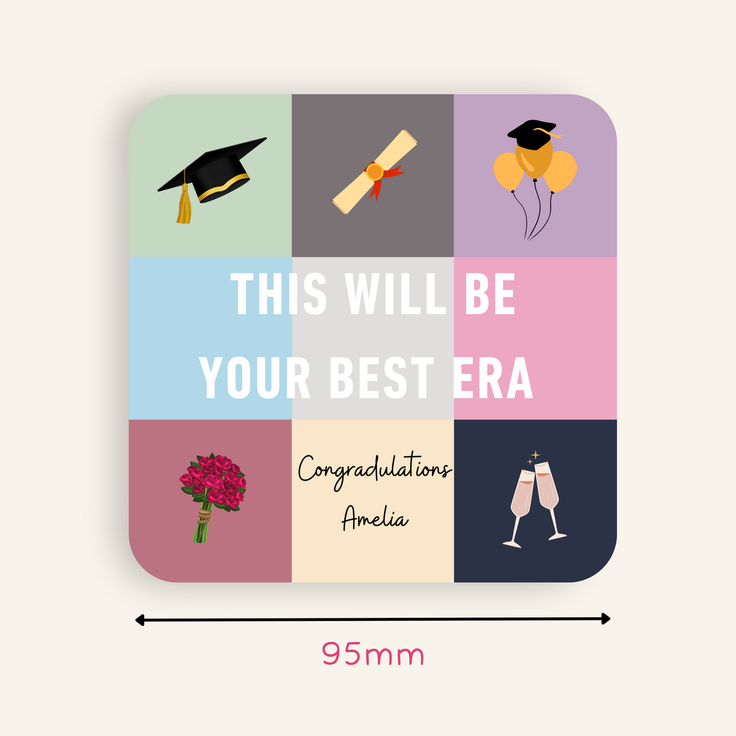 Taylor Swift Inspired Best Era Graduation Coaster