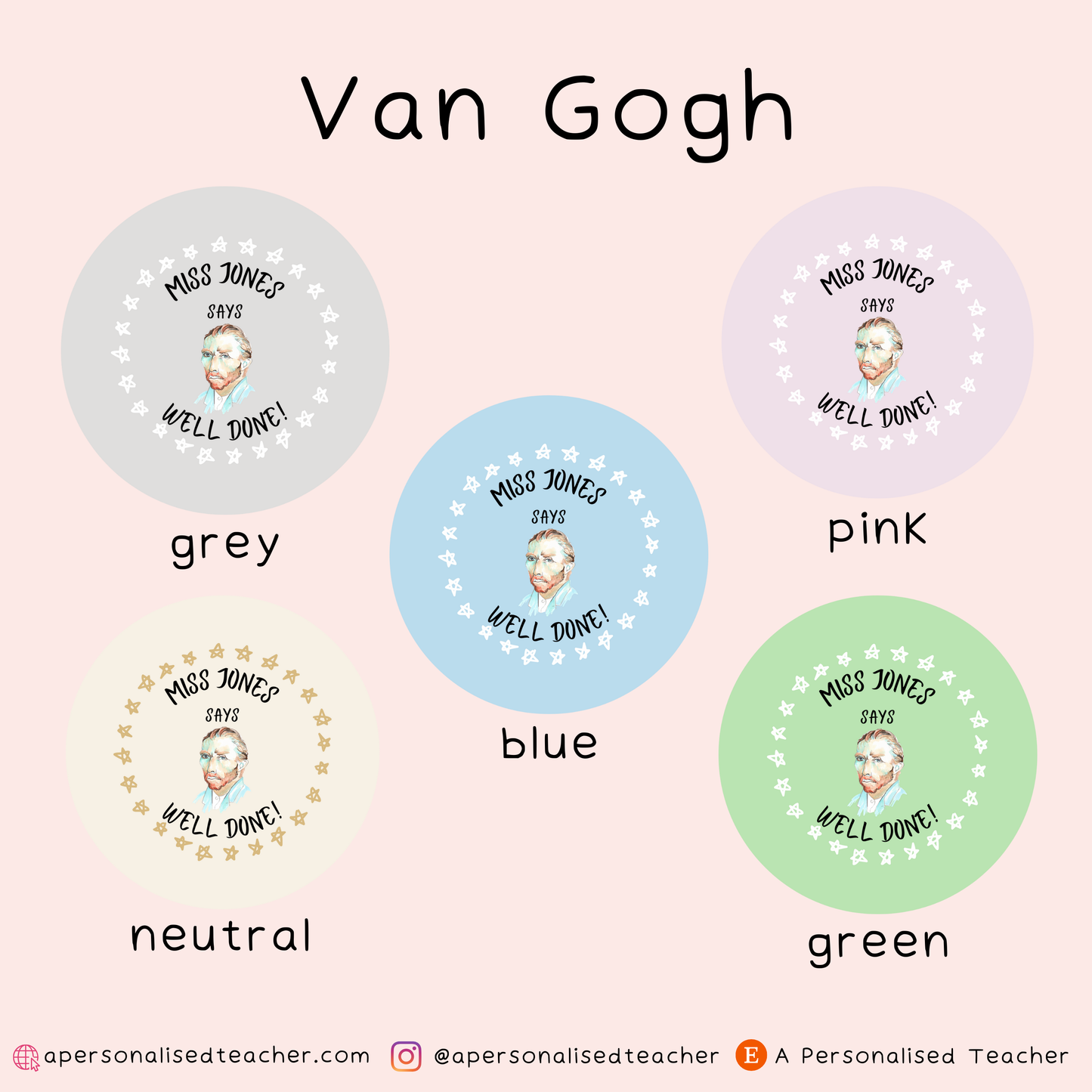 Personalised Art Teacher Stickers