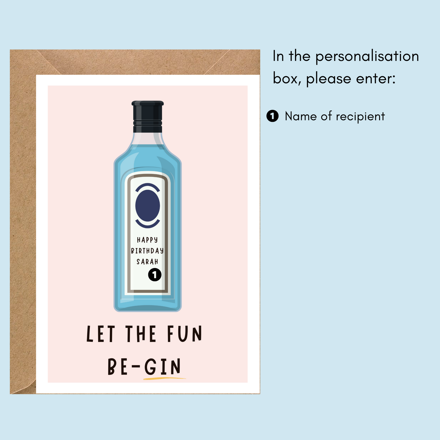 Let the Fun Be-gin Birthday Card