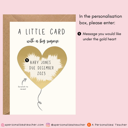 Pregnancy Announcement Scratch Card