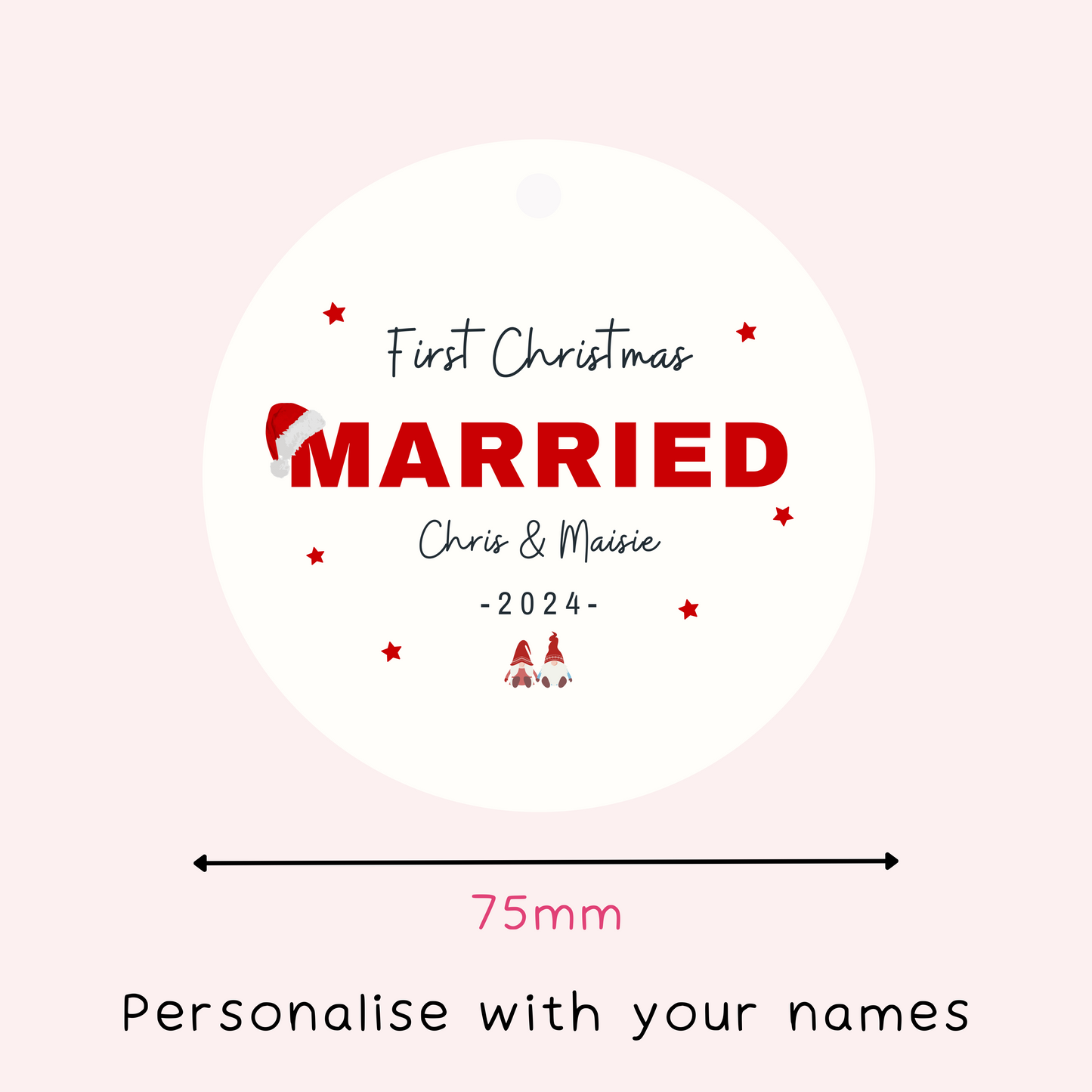 Personalised First Christmas Married Christmas Decoration