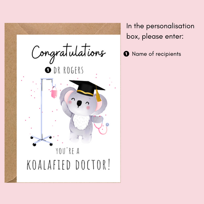Congratulations Qualified (Koalified) Doctor Card