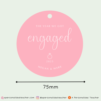 Personalised The Year We Got Engaged Christmas Decoration