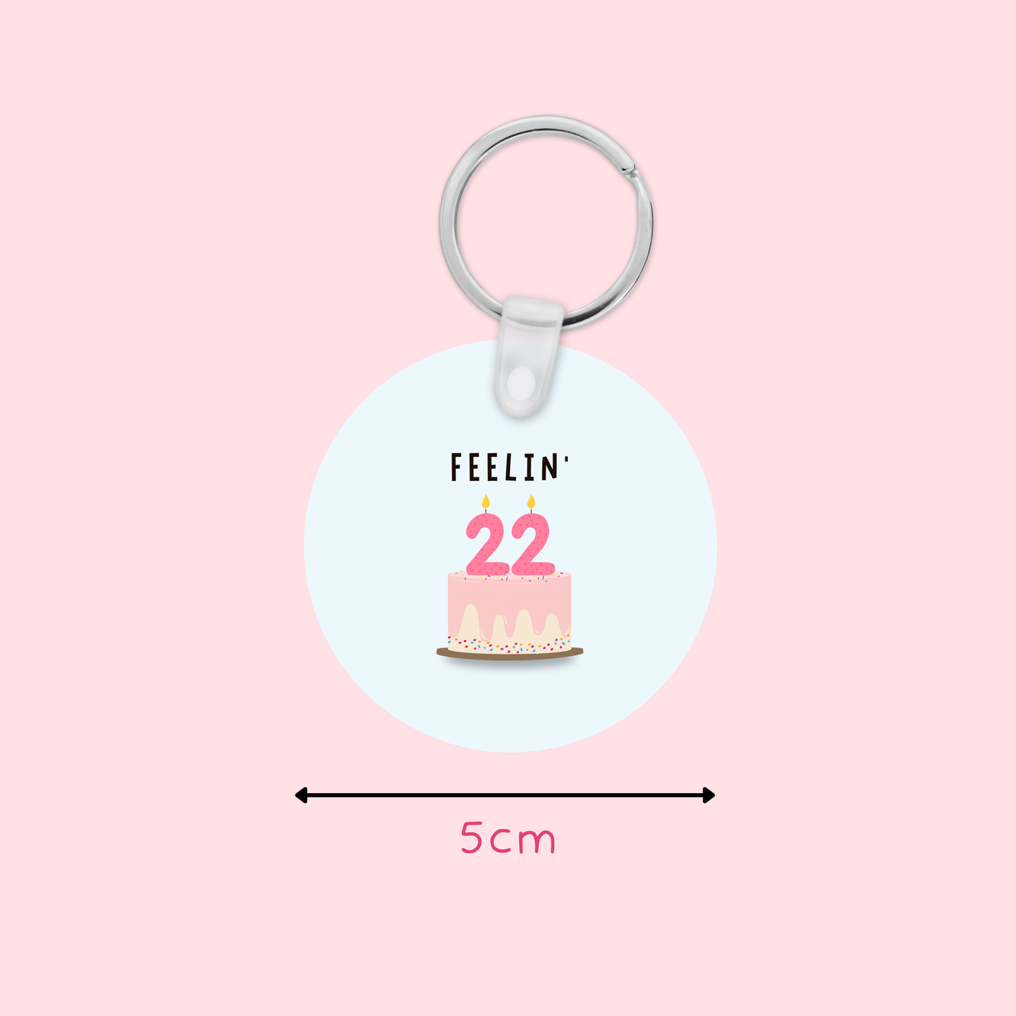 Taylor Swift Inspired Feelin' 22 Keyring