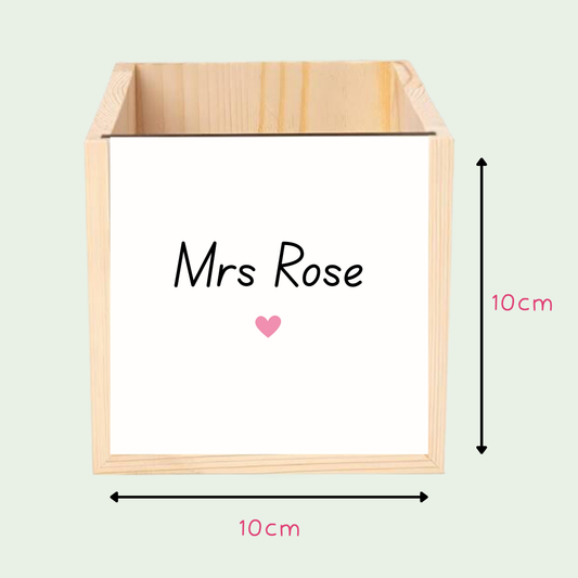 Personalised Teacher Pencil Pot - Pink Heart