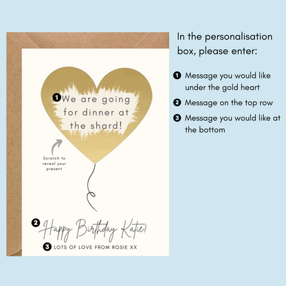 Scratch To Reveal Surprise Gift Voucher - Balloon Design