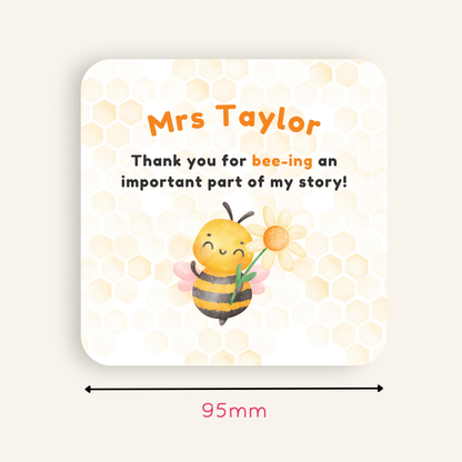 Personalised Thank You for Bee-ing Important Coaster