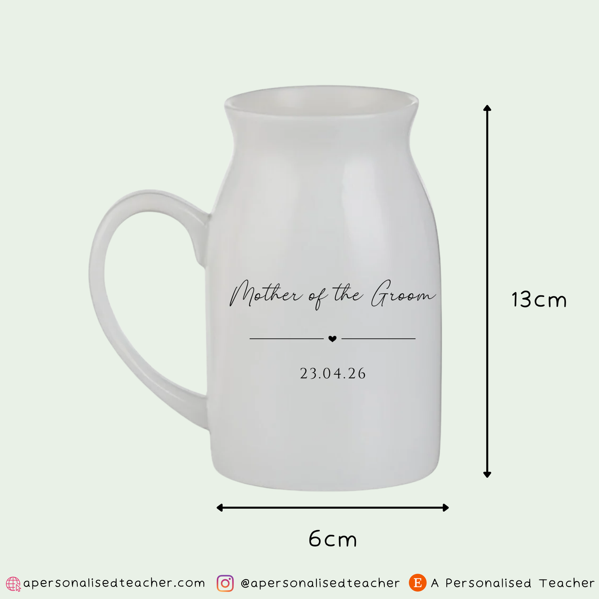 Personalised Mother of the Groom Vase with Wedding Date