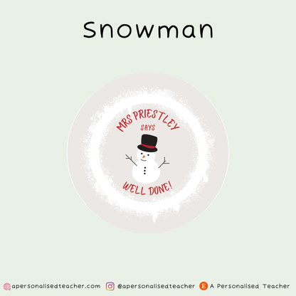 Personalised Christmas Teacher Stickers