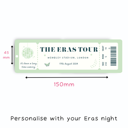 Personalised Eras Tour Ticket Bookmark
