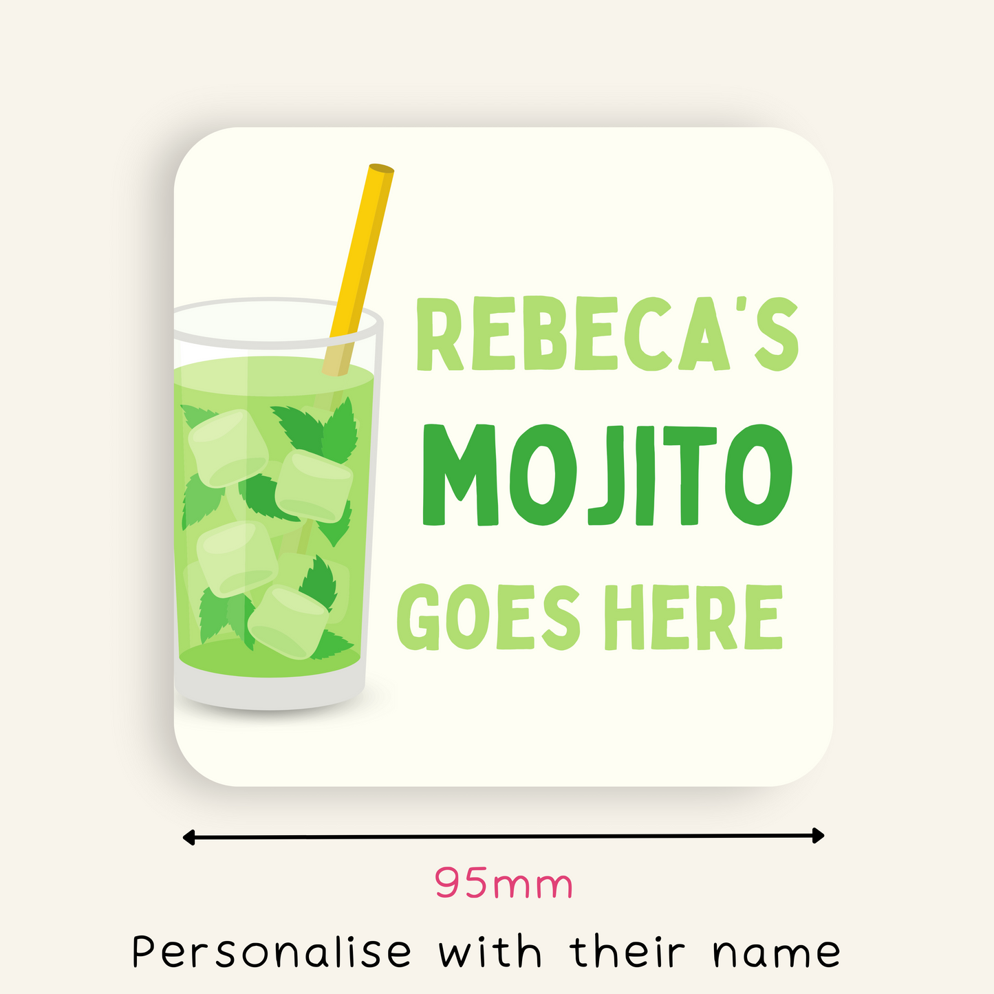 Personalised [Insert Name] Mojito Goes Here Coaster