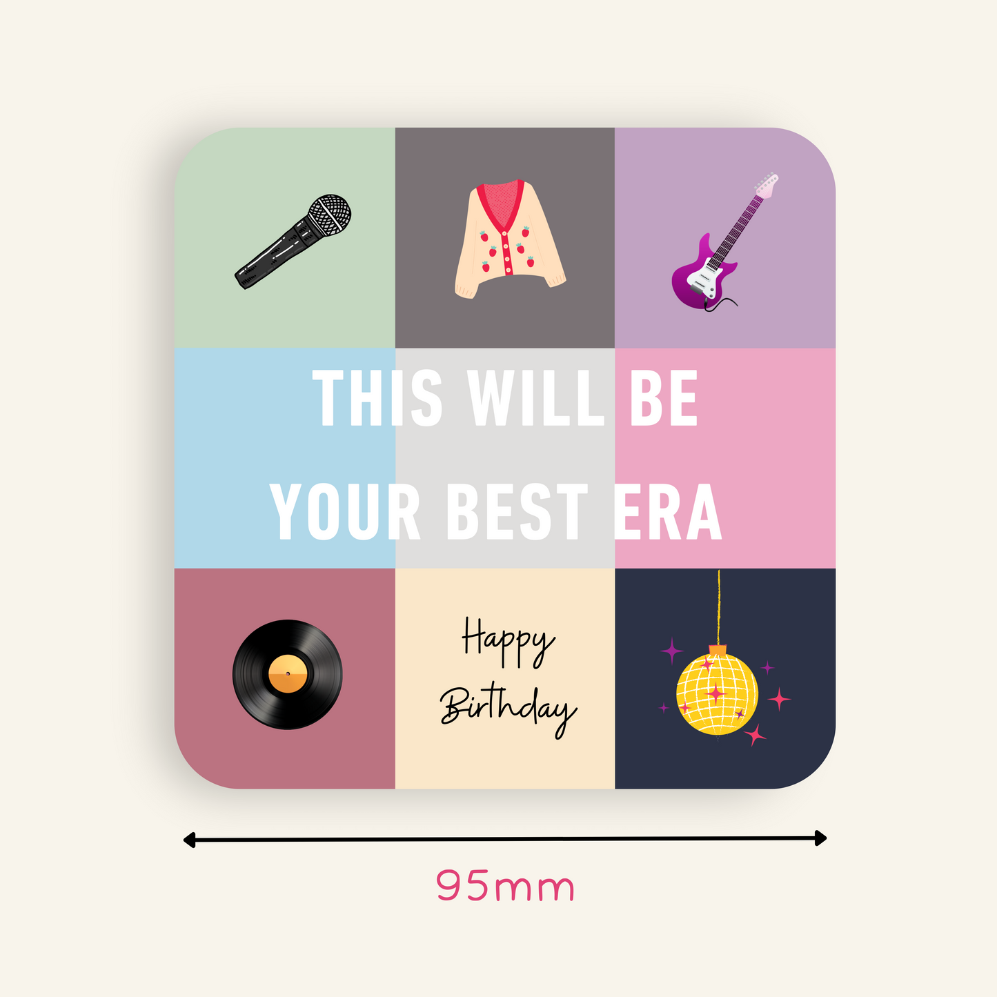 Taylor Swift Inspired Best Era Birthday Coaster