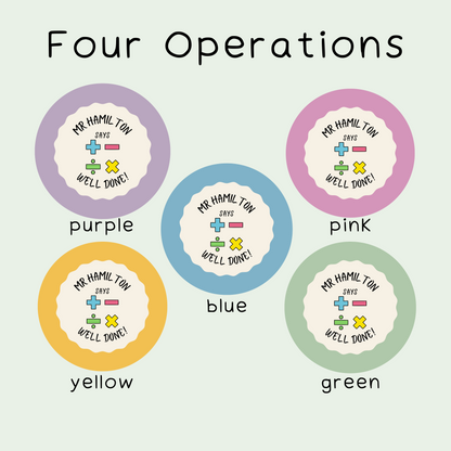 Personalised Maths Teacher Stickers