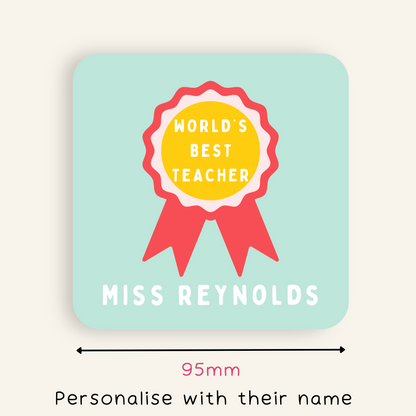 Personalised World's Best Teacher Coaster